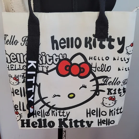 Hello Kitty White Tote with Black and Red Accents - Picture 2 of 9